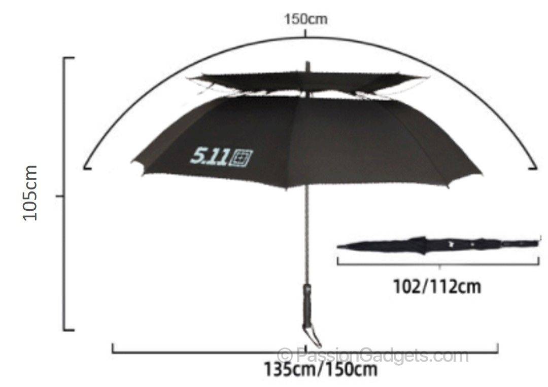 5.11 Tactical Large Umbrella, 105cm Non-Foldable 511 swiss extra large