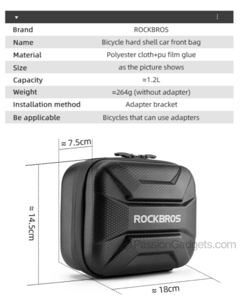 Rockbros Bag Bicycle, Bike Accessories Bag Rockbros