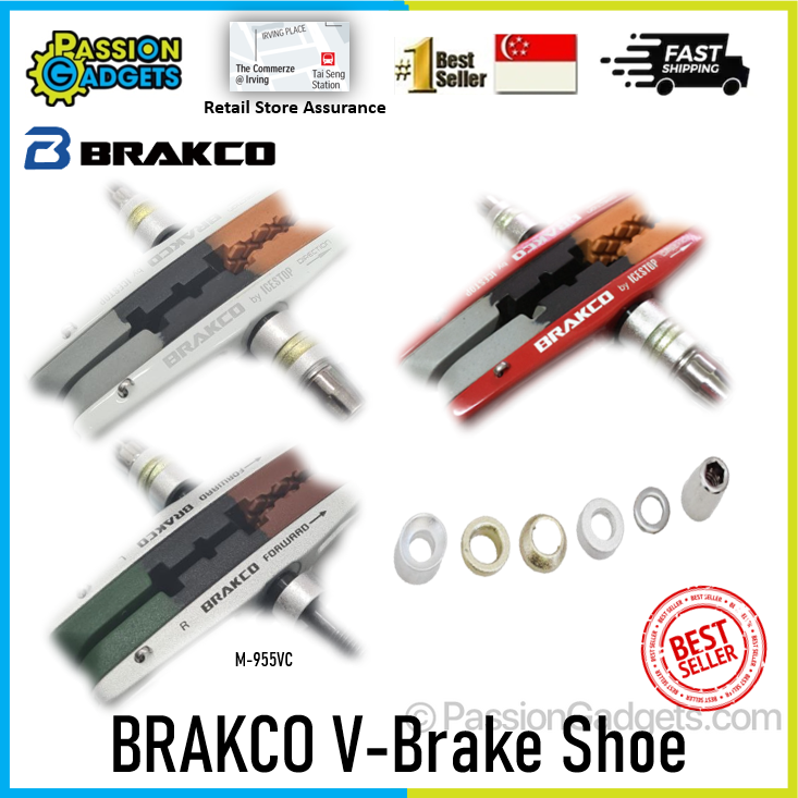 BRAKCO Shoe M-955VC for bicycle MTB, Road bike V- Brake bike parts Shimano, SRAM, TRP, Tektro