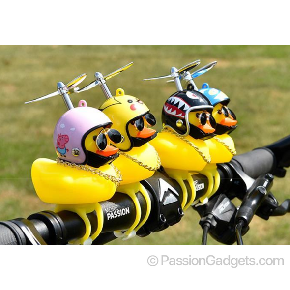 Bicycle Breaking Wind Duck TikTok Little Yellow Duck Electric Motorcycle Turbo  Duck Decoration Helmet Horn Decorative Light